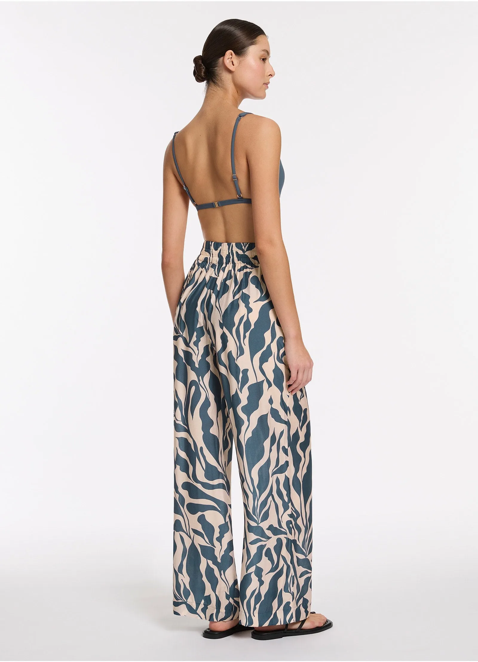 Sereno Wide Leg Pant - Steel Blue