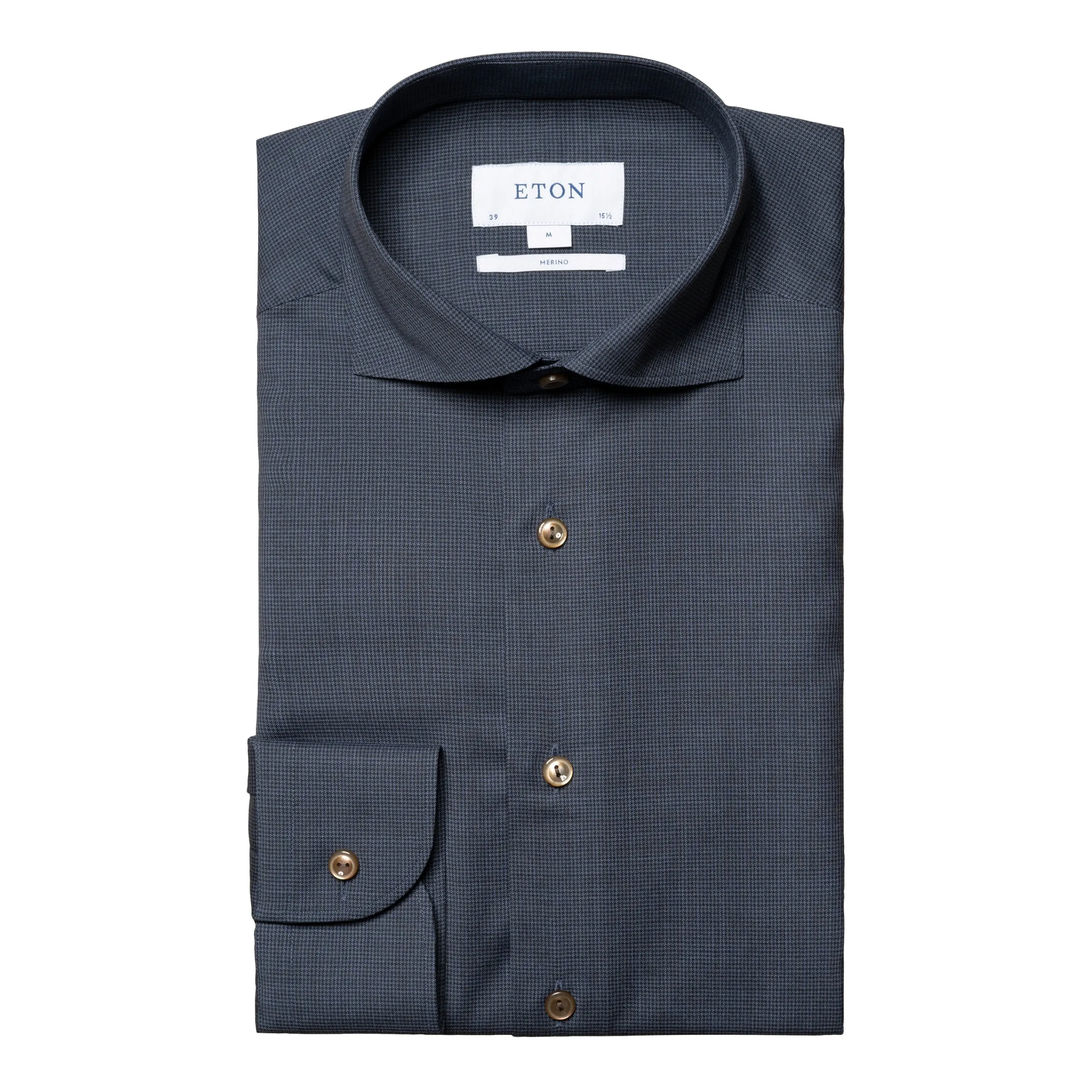 Slim Fit - Houndstooth Merino Wool Shirt