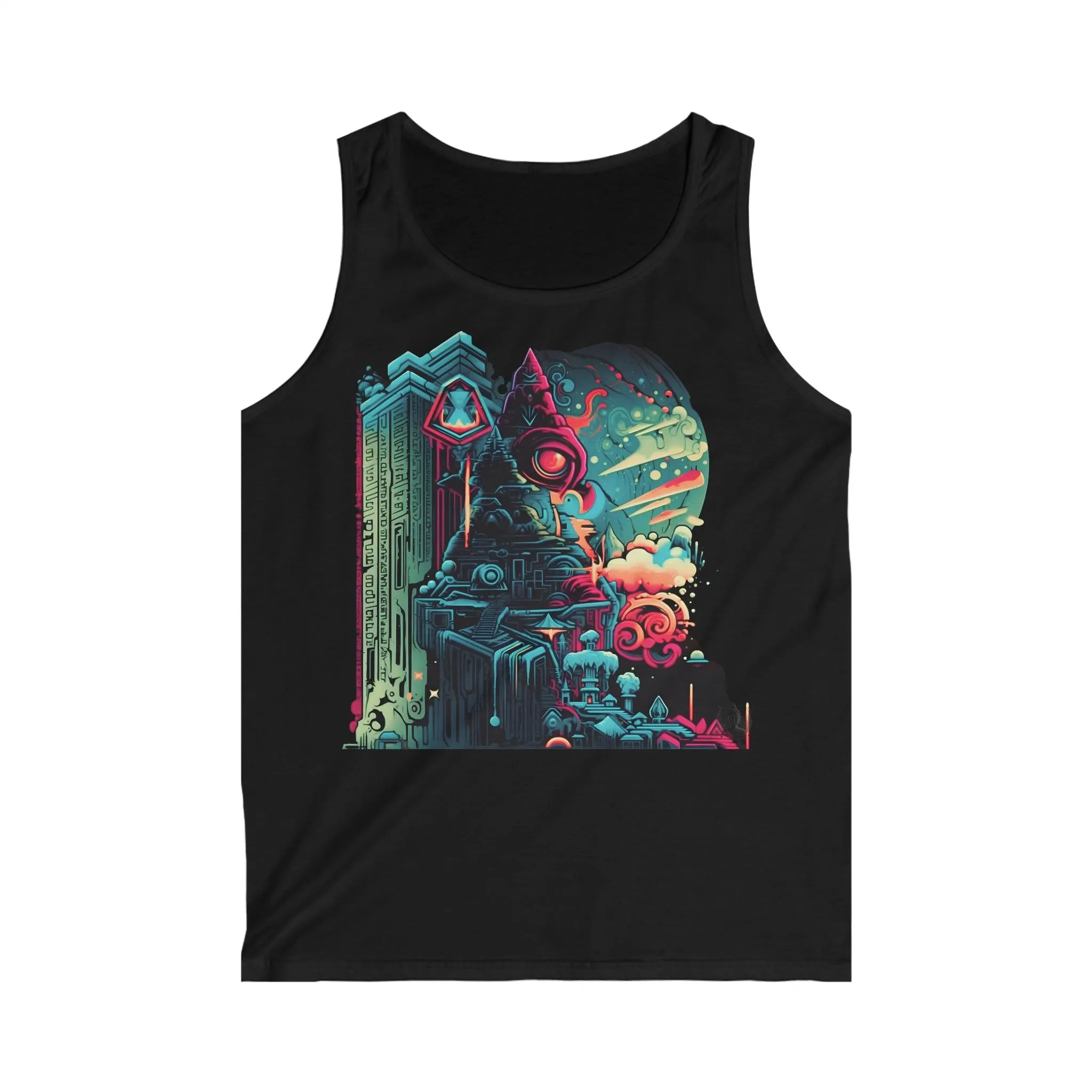 The Alchemystical Dream Illustration Men's and Women's Unisex Softstyle Tank Top for Festival and Street Wear