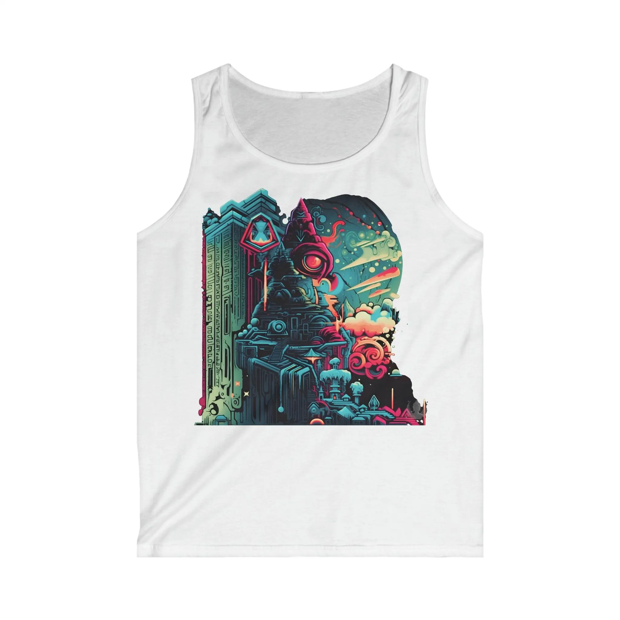 The Alchemystical Dream Illustration Men's and Women's Unisex Softstyle Tank Top for Festival and Street Wear