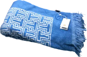 Tory Burch Blue T Tile Beach Towel One Size