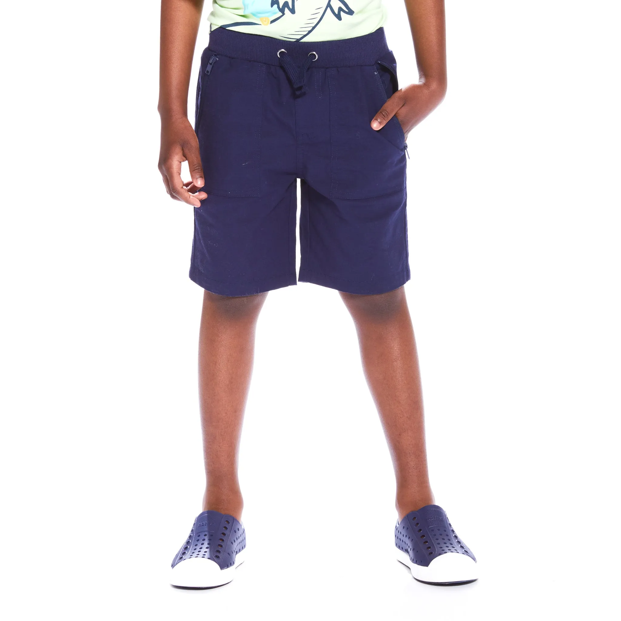 Twill Stretch Drawstring Short | Navy