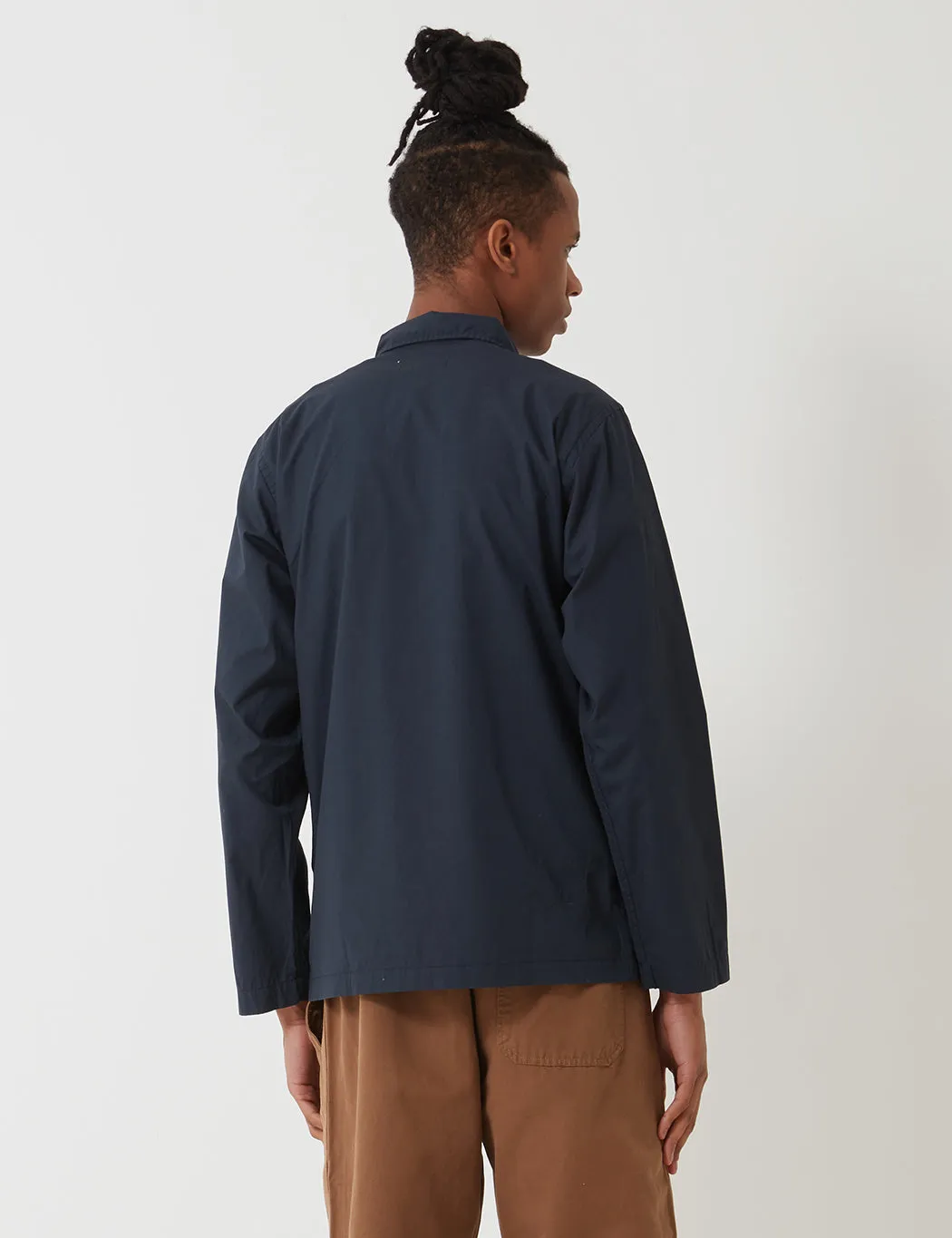 Universal Works Baker Overshirt (Poplin) - Navy Blue