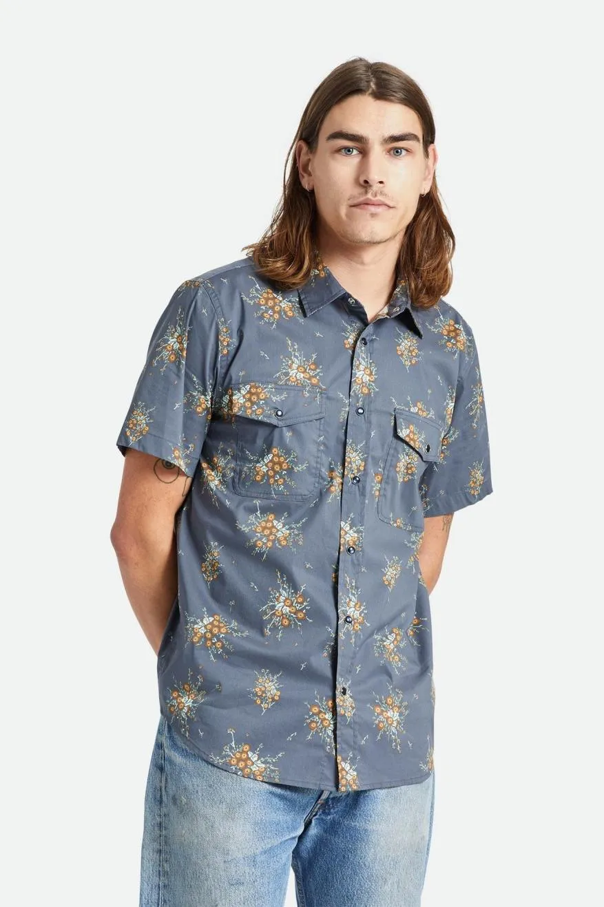 Wayne Stretch S/S Woven Shirt - Ombre Blue Wild Floral