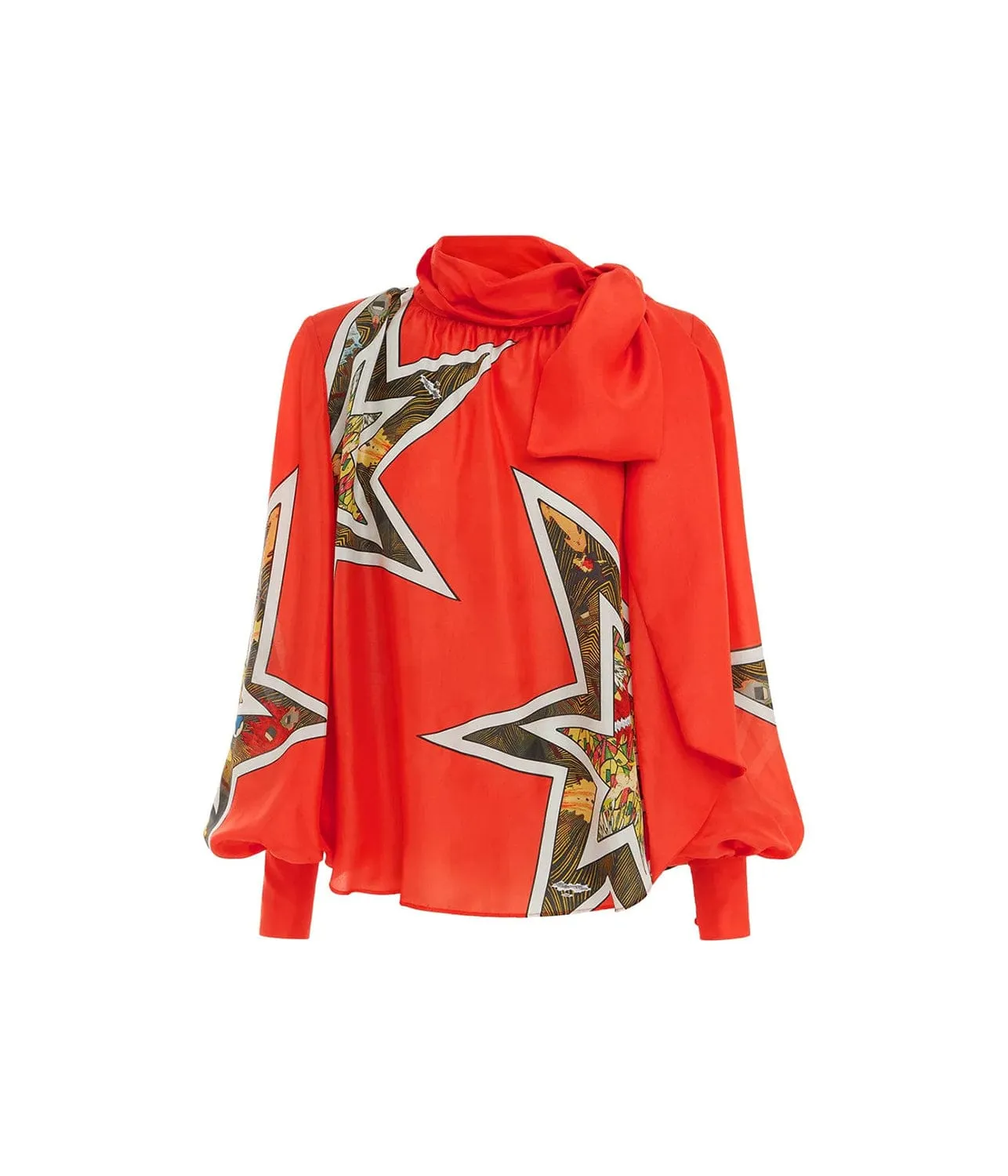 ZIGGY SILK BLOUSE- RED